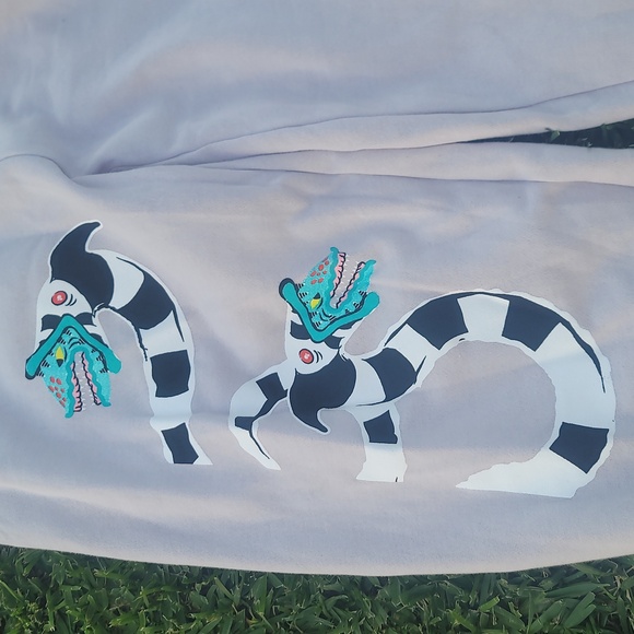 BEETLEJUICE black white teal sweatpants sweats small - Picture 3 of 5